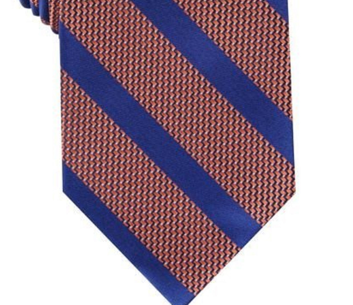 Gravata listrada Brookford masculina Perry Ellis, laranja, tamanho regular