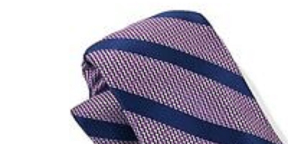 Gravata listrada Brookford masculina Perry Ellis, rosa, tamanho regular