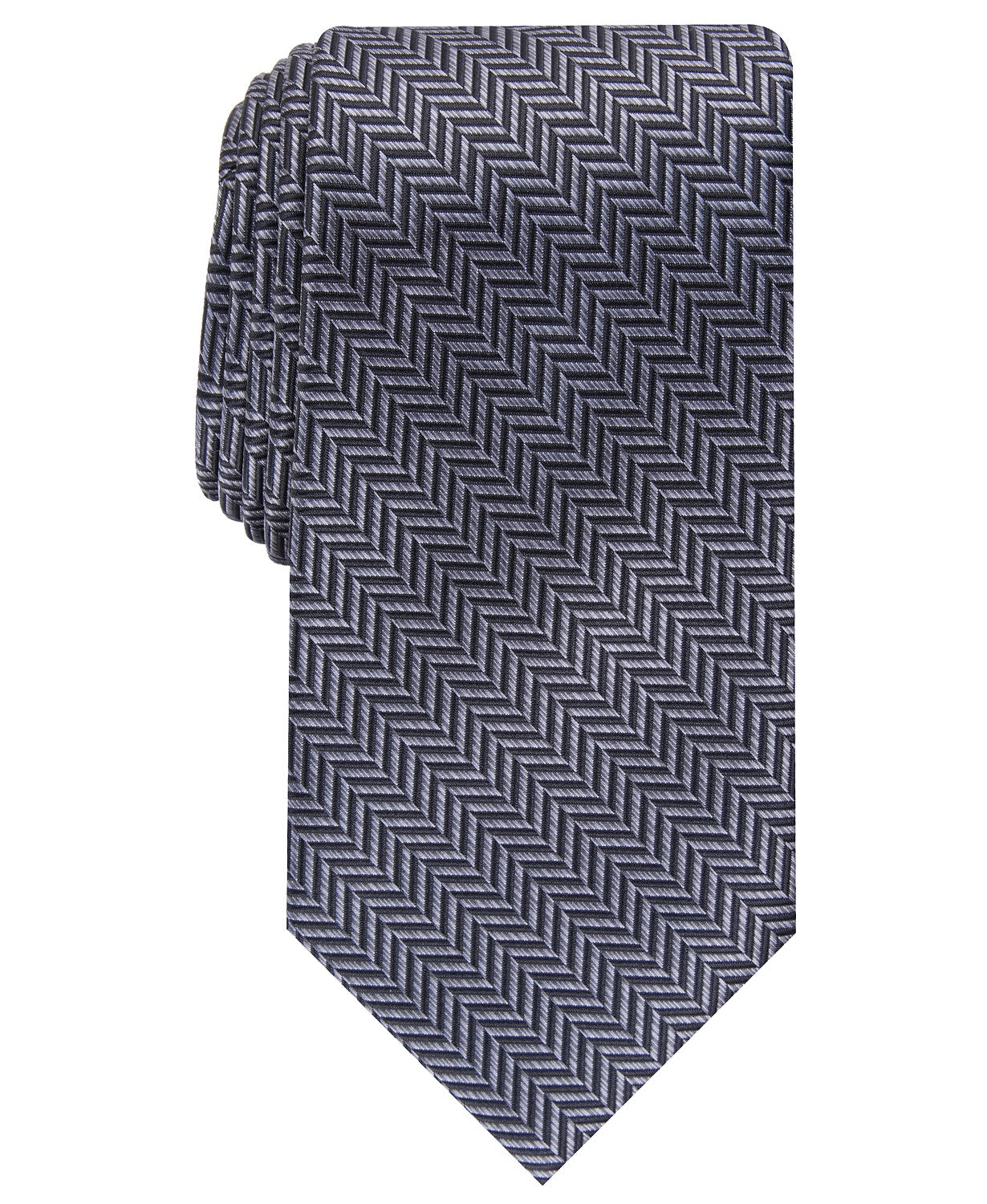 Gravata masculina Perry Ellis Savin Herringbone, tamanho azul marinho, regular