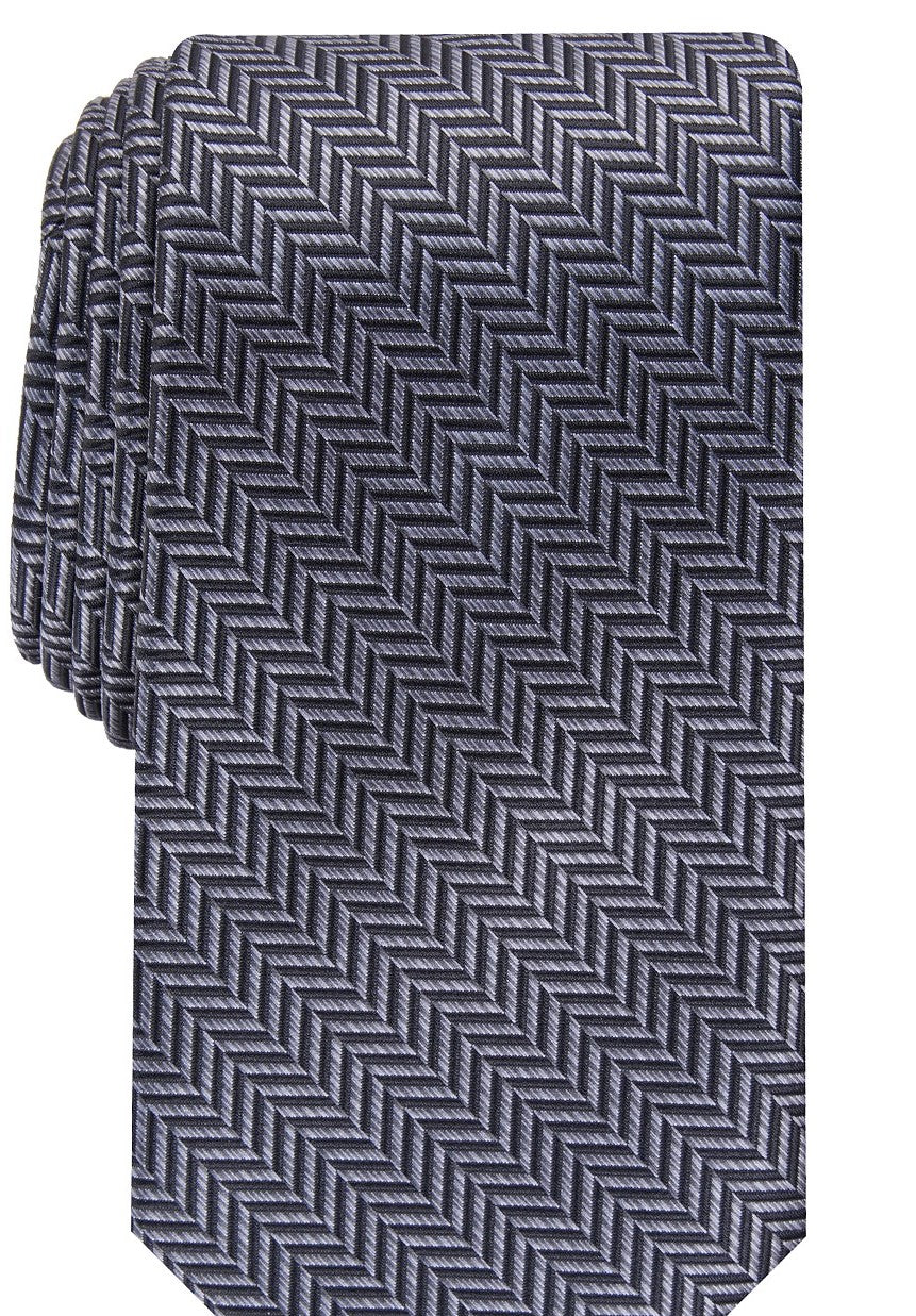 Gravata masculina Perry Ellis Savin Herringbone, tamanho azul marinho, regular