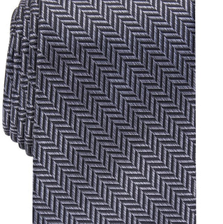 Gravata masculina Perry Ellis Savin Herringbone, tamanho azul marinho, regular