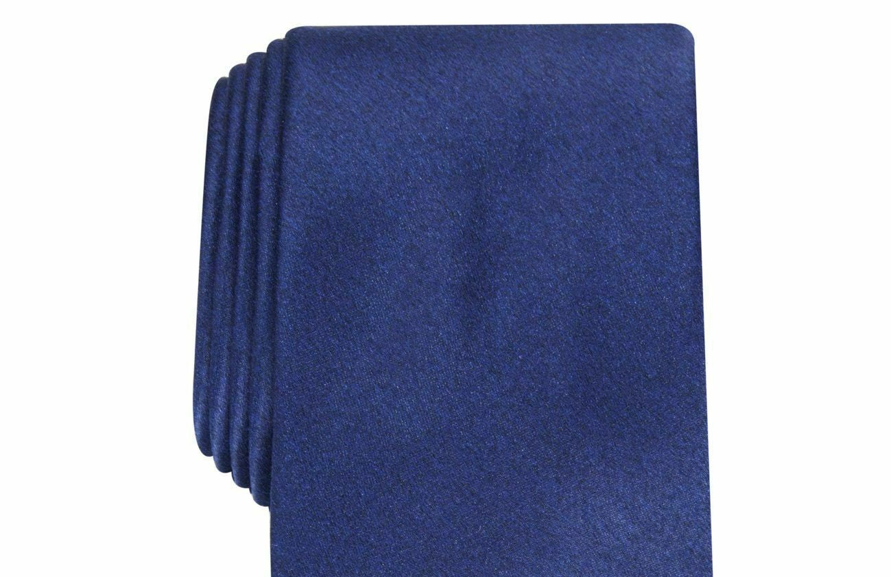 Gravata Perry Ellis Masculina Vandorn Metálica Sólida Azul Marinho Tamanho Regular