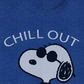 Camiseta masculina híbrida Snoopy Chill Out Graphic manga curta azul tamanho pequeno