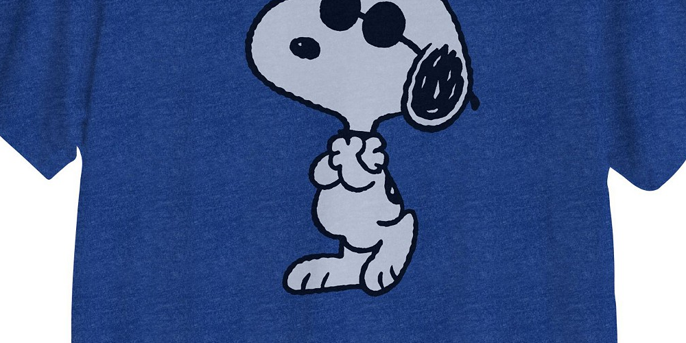 Camiseta masculina híbrida Snoopy Chill Out Graphic manga curta azul tamanho pequeno
