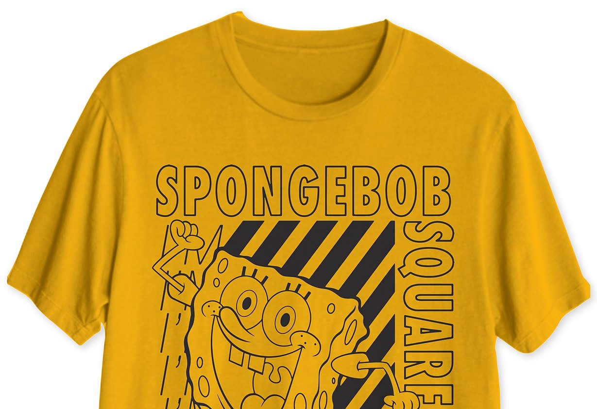 Camiseta masculina estampada Bob Esponja Estou Pronto, tamanho médio, dourada