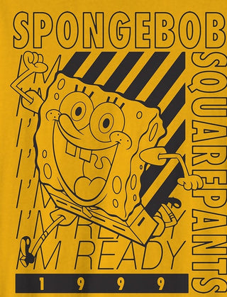 Camiseta masculina estampada Bob Esponja Estou Pronto, tamanho médio, dourada