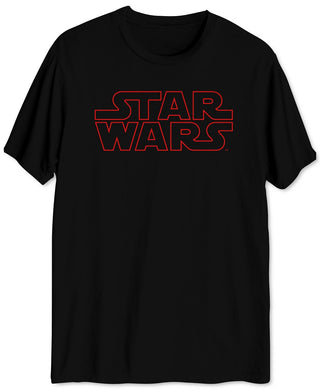 Camiseta masculina híbrida com logotipo vermelho de Star Wars, preta, tamanho grande