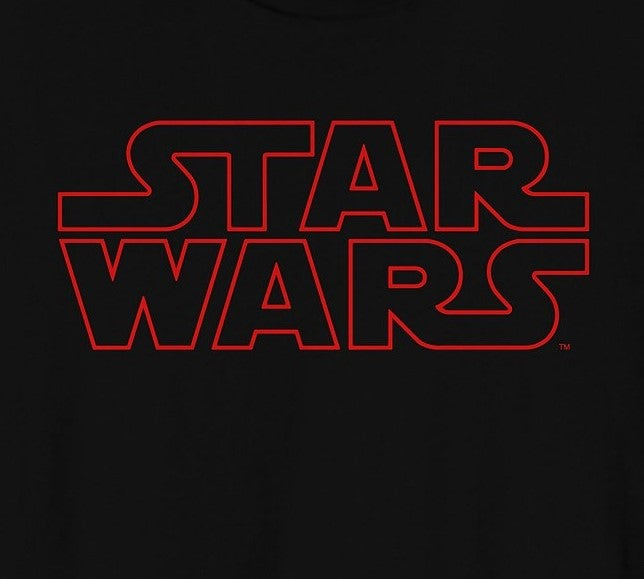 Camiseta masculina híbrida com logotipo vermelho de Star Wars, preta, tamanho grande