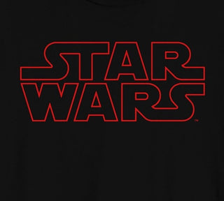 Camiseta masculina híbrida com logotipo vermelho de Star Wars, preta, tamanho grande