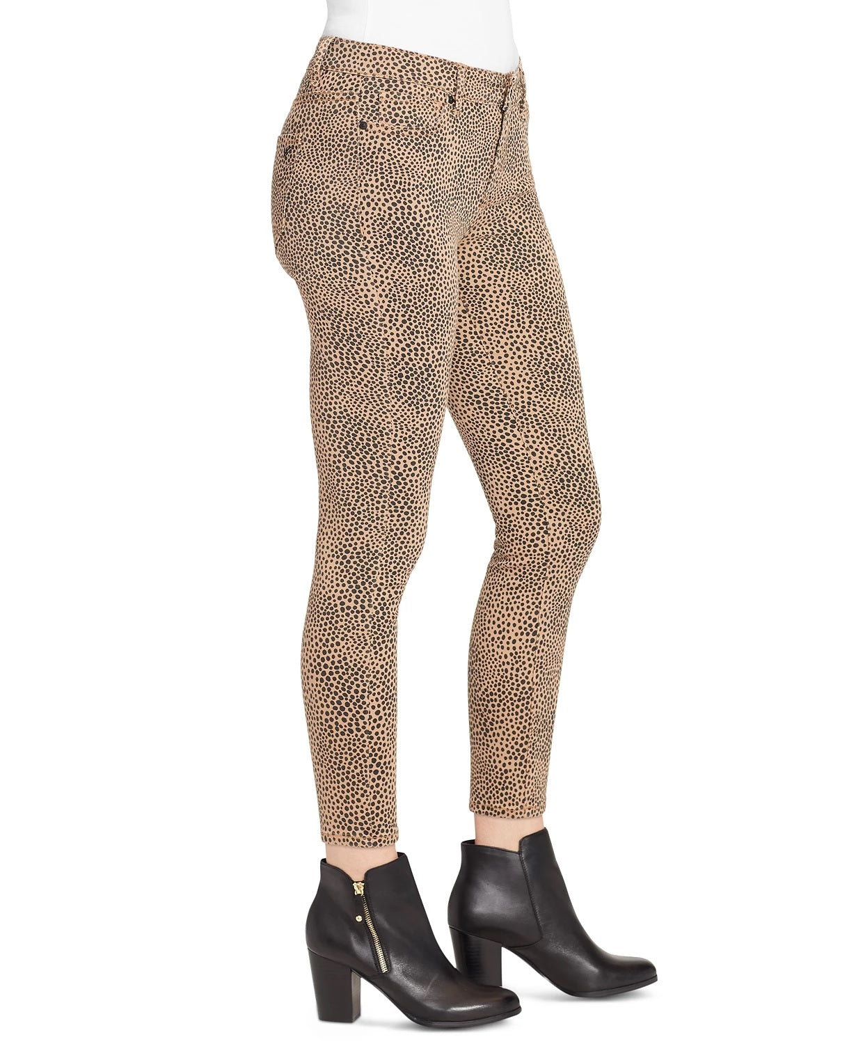 Calça jeans skinny feminina William Rast Perfect Animal-Print marrom escuro tamanho 26