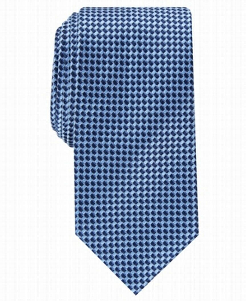 Gravata Perry Ellis Masculina Bayou Mini-Check Azul Tamanho Único