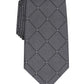 Gravata Perry Ellis Burr Classic Geo Grid Masculina Cinza Tamanho Único
