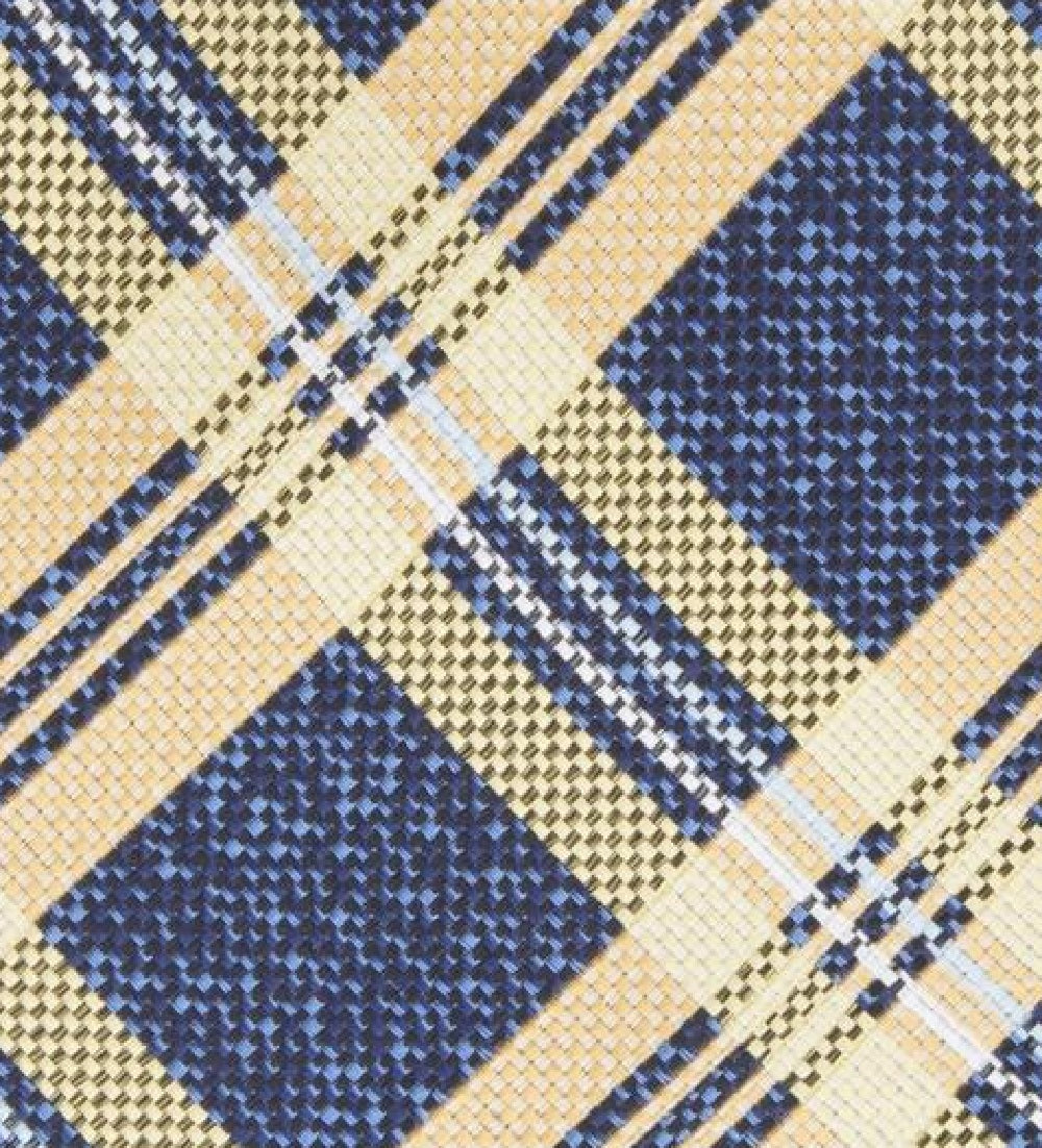 Gravata xadrez clássica Duxbury masculina Perry Ellis, amarela, tamanho único