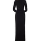 Vestido feminino Xscape com decote em V, preto, tamanho 6