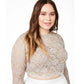 Vestido feminino plus size da City Studios, 2 peças, com ajuste de renda e comprimento flare, marrom, tamanho 20