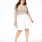 Vestido feminino plus size da City Studios, 2 peças, com ajuste de renda e comprimento flare, marrom, tamanho 20