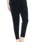 Leggings de veludo elástico Thalia Sodi para mulheres, pretas, tamanho extragrande