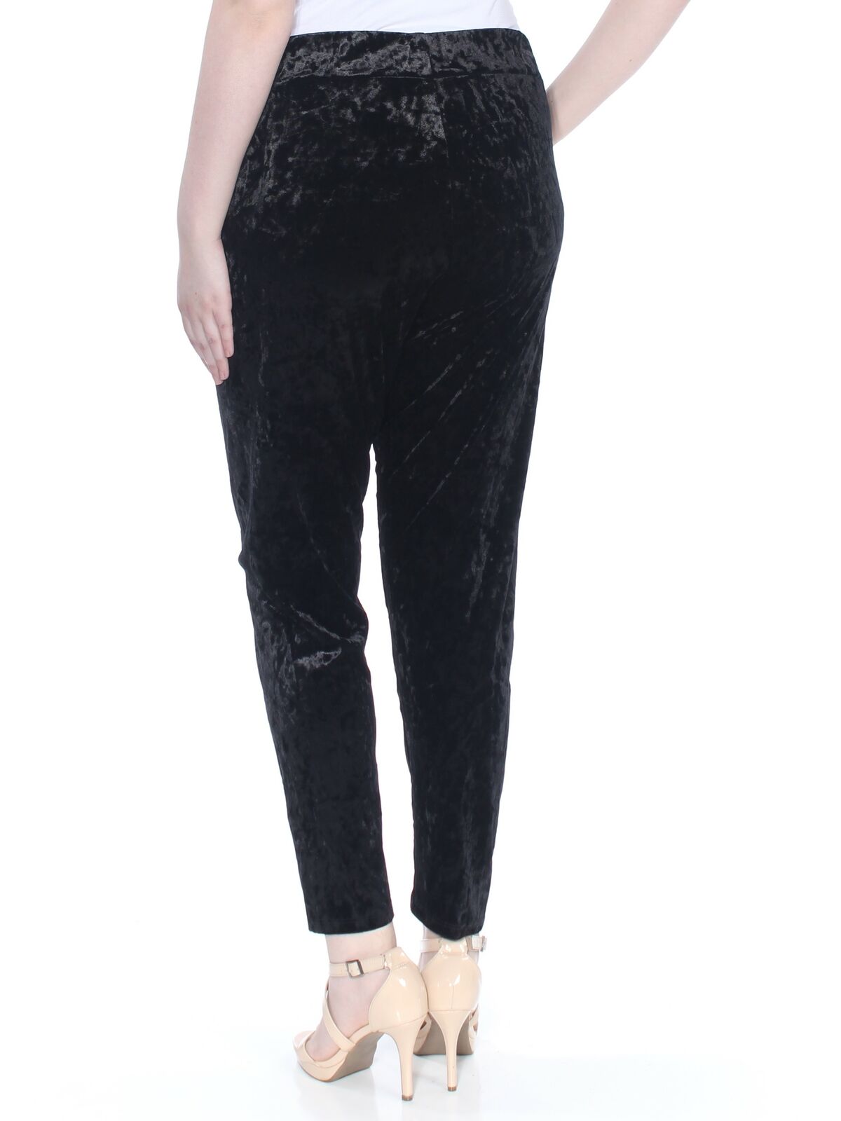 Leggings de veludo elástico Thalia Sodi para mulheres, pretas, tamanho extragrande