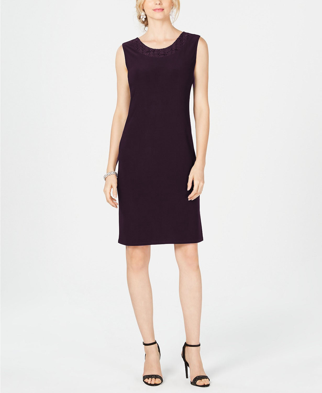 Vestido e jaqueta Duster femininos R &amp; M Richards, tamanho 18W, cor ameixa
