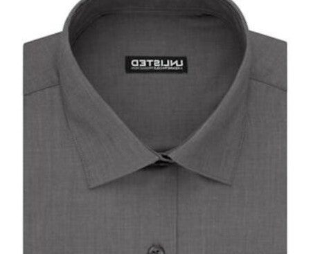 Camisa social masculina Kenneth Cole Slim Fit lisa cinza tamanho 18-34-35