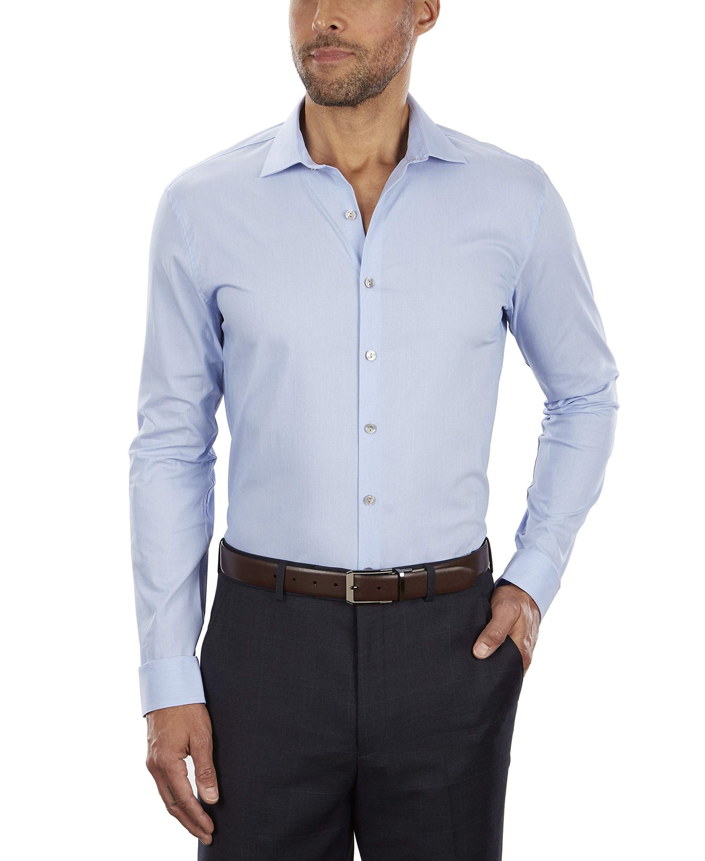 Camisa Slim Fit Masculina Kenneth Cole Reaction Azul Tamanho 16,5x34-35