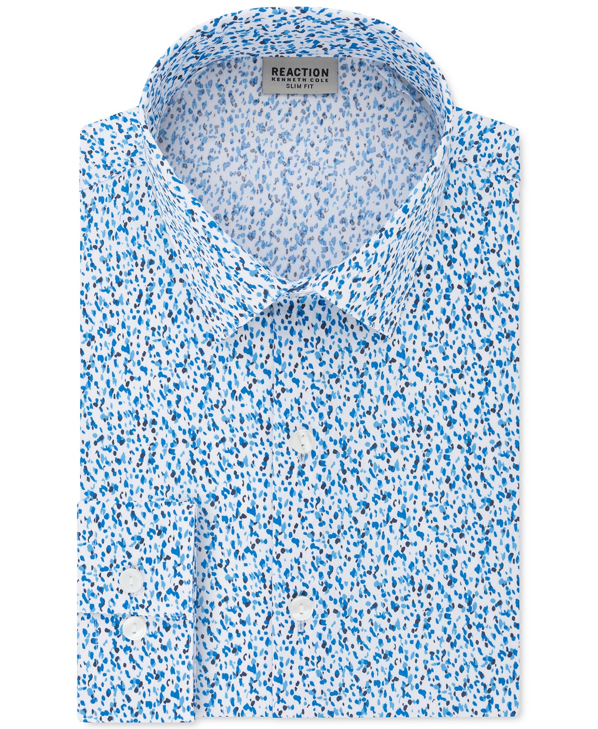 Camisa social masculina Kenneth Cole Reaction All Day Flex Slim-Fit Performance Stretch estampada azul tamanho 15-32-33