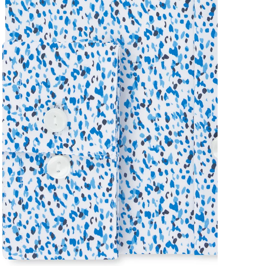 Camisa social masculina Kenneth Cole Reaction All Day Flex Slim-Fit Performance Stretch estampada azul tamanho 15-32-33