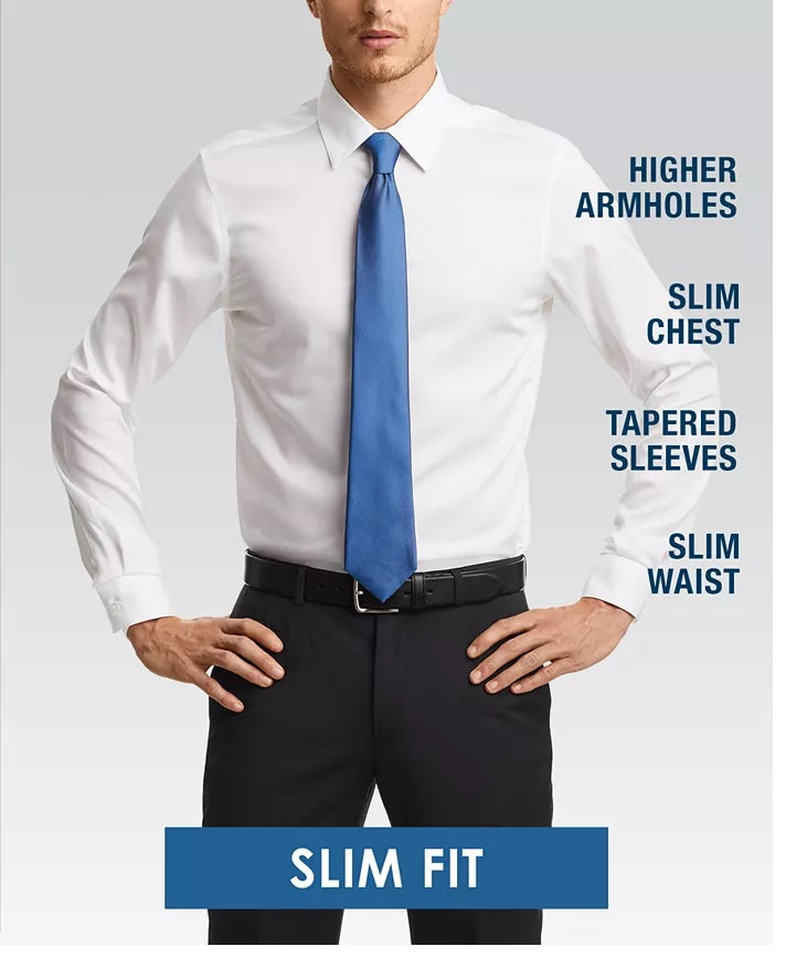 Camisa social masculina Kenneth Cole Reaction All Day Flex Slim-Fit Performance Stretch estampada azul tamanho 16-34-35