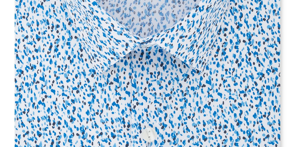 Calça Kenneth Cole Reaction Flex Slim-Fit Masculina Estampada Azul Tamanho 16x32-33