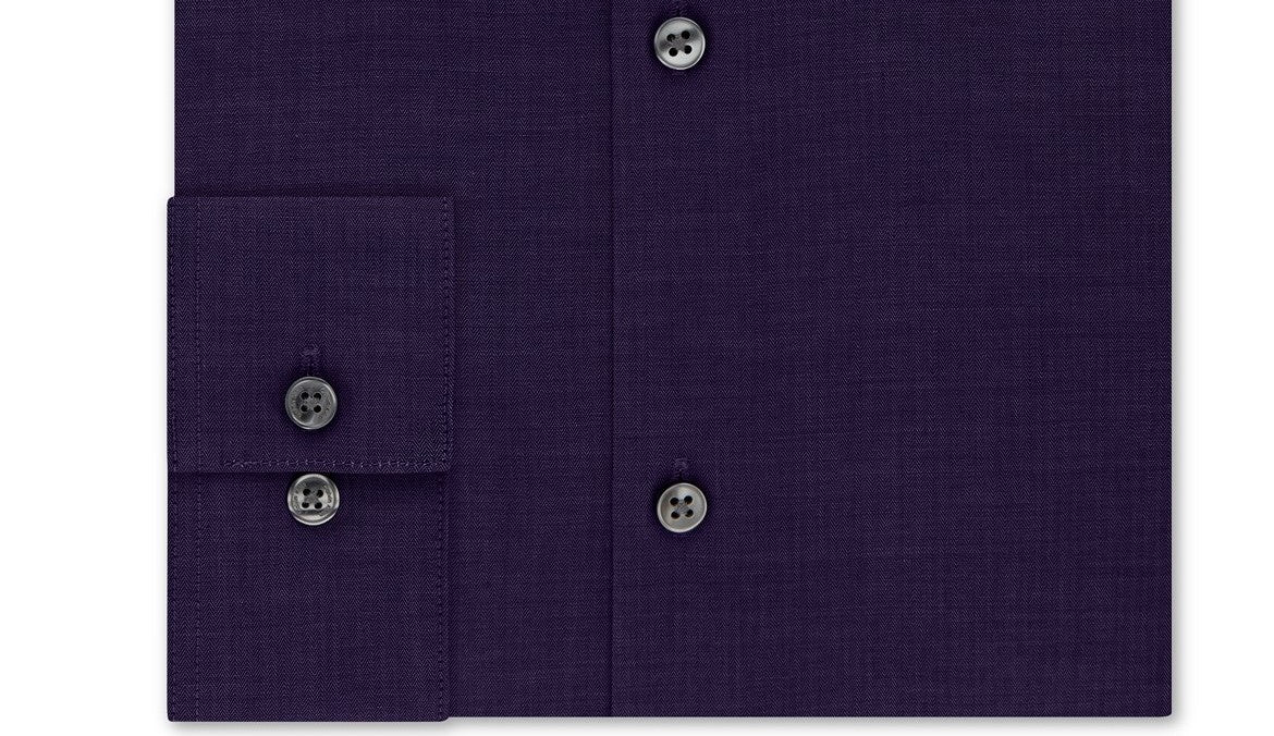 Camisa social Calvin Klein masculina slim fit, sem passar roupa, gola espinha de peixe, roxa, tamanho 17-34-35