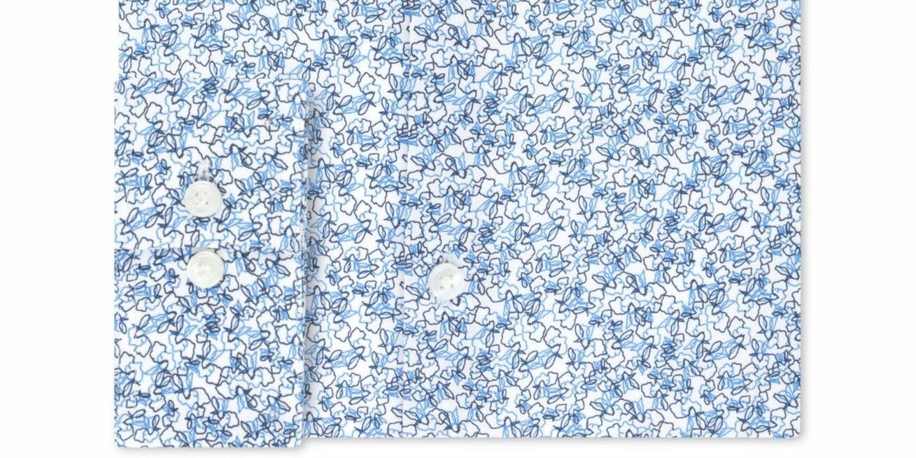 Camisas sociais elásticas Calvin Klein masculinas extrafinas, azuis, tamanhos 15-32-33