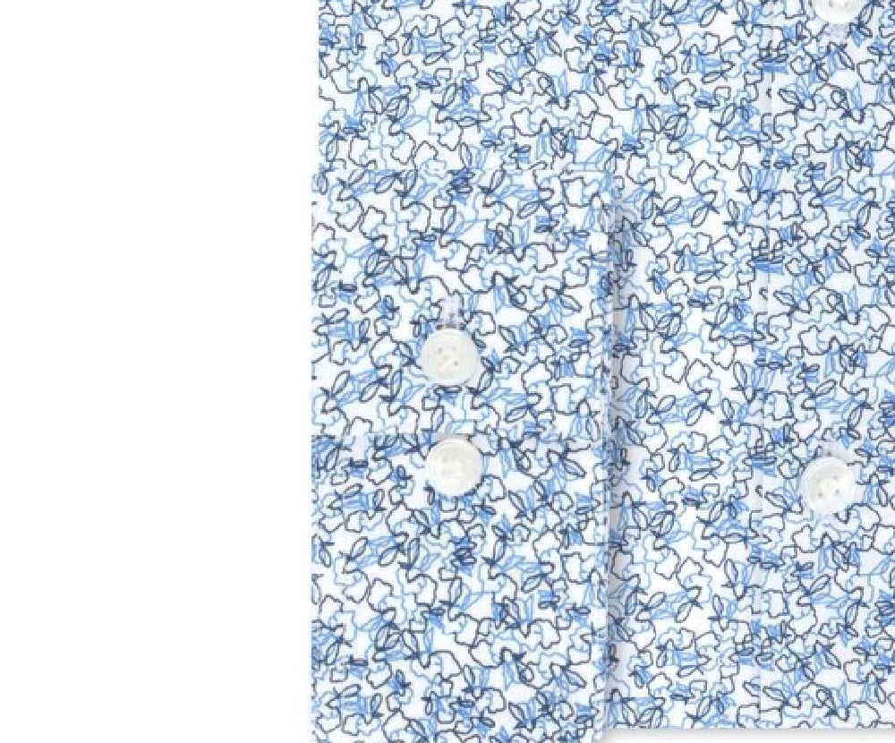 Camisa social masculina Calvin Klein X Extra-Slim Fit com estampa térmica elástica e desempenho, tamanho azul, 15x32-35