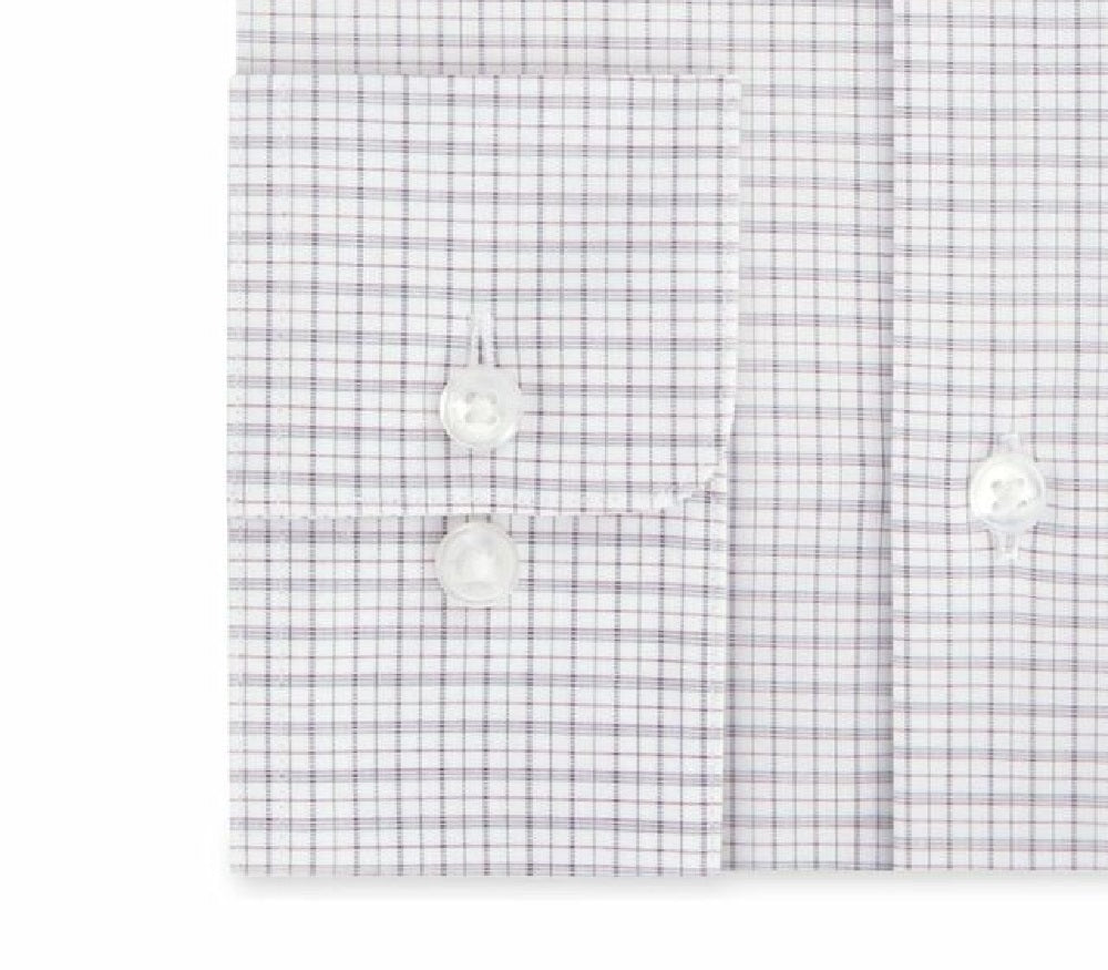 Camisa social masculina Calvin Klein Steel Classic/Regular Fit, sem passar, com elástico xadrez, vermelha, tamanho 17 1/2 34-35