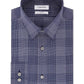 Camisa social masculina Calvin Klein Steel Slim Fit Stretch Performance, sem passar, com regulagem de temperatura, azul xadrez, tamanho marinho, 15x34x35