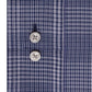 Camisa social masculina Calvin Klein Steel Slim Fit Stretch Performance, sem passar, com regulagem de temperatura, azul xadrez, tamanho marinho, 15x34x35