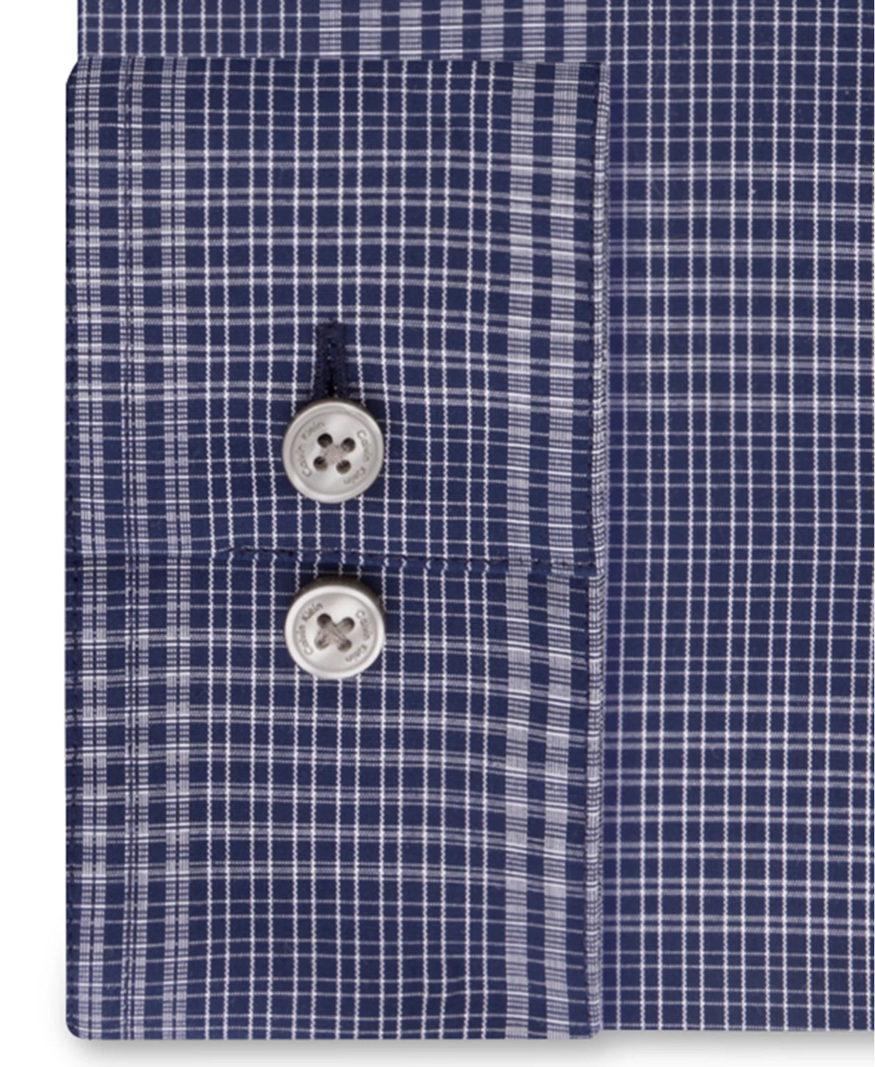 Camisa social masculina Calvin Klein Steel Slim Fit Stretch Performance, sem passar, com regulagem de temperatura, azul xadrez, tamanho marinho, 15x34x35