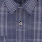 Camisa social masculina Calvin Klein Steel Slim Fit Stretch Performance, sem passar, com regulagem de temperatura, azul xadrez, tamanho marinho, 15x34x35