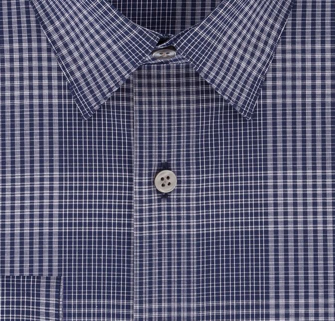 Camisa social masculina Calvin Klein Steel Slim Fit Stretch Performance, sem passar, com regulagem de temperatura, azul xadrez, tamanho marinho, 15x34x35