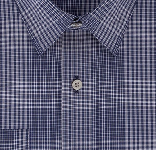 Camisa social masculina Calvin Klein Steel Slim Fit Stretch Performance, sem passar, com regulagem de temperatura, azul xadrez, tamanho marinho, 15x34x35