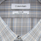 Camisa social xadrez masculina Calvin Klein bege tamanho 14,5 x 32-33