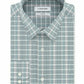 Camisa social masculina Calvin Klein Steel Classic Fit, sem necessidade de passar, com elastano e xadrez verde, tamanho 15,5x32-33