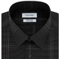 Camisa social masculina Calvin Klein Infinite Color Slim-Fit, não precisa passar, xadrez elástico, cinza, tamanho 14,5x32-33