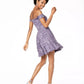 Vestido de renda com ombros à mostra e flare, roxo, tamanho 1, para jovens da City Studios