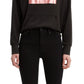Moletom com capuz feminino Levi's com estampa de logotipo metálico, preto, tamanho 2, extra grande