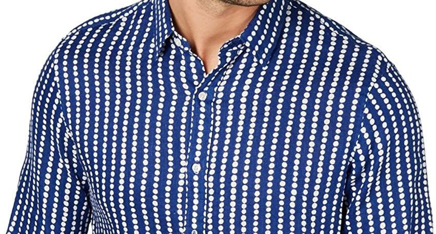 Camisa social masculina Michael Kors Classic Blue Tamanho 18,5x36-37