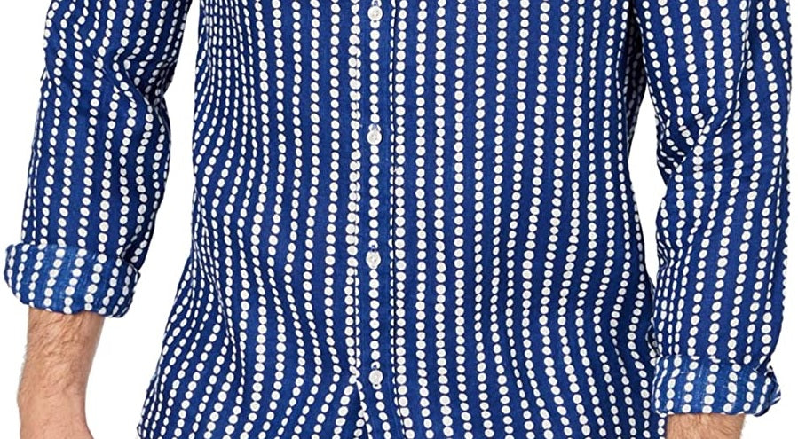 Camisa social masculina Michael Kors Classic Blue Tamanho 18,5x36-37