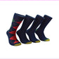 Pacote com 4 meias masculinas Gold Toe Argyle de peso médio, pretas, tamanho regular
