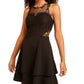 Vestido Illusion Sweetheart Fit &amp; Flare da City Studios Juniors, preto, tamanho 5