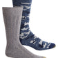 Meias camufladas masculinas Gold Toe, pacote com 2, tamanho regular, azul