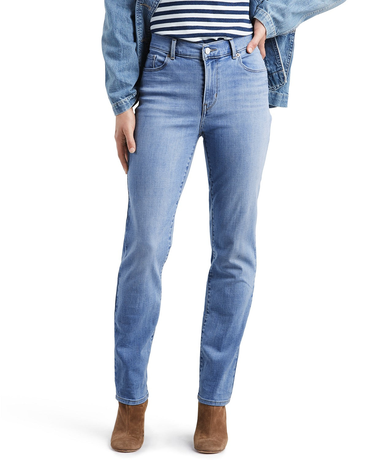 Calça Jeans Levi's Classic Straight Feminina Azul Médio Tamanho 12